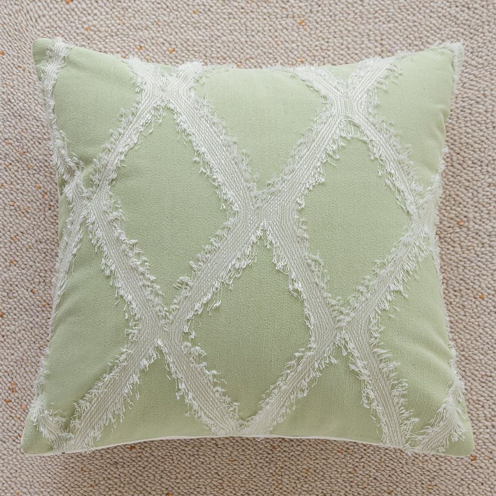 Vỏ Gối Tựa Lưng Tông Xanh Lá Mix Họa Tiết Tinh Tế