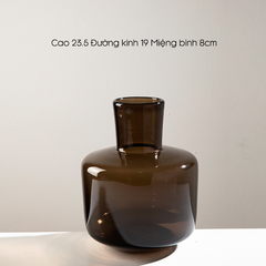 Bình Hoa Thủy Tinh Nâu Kiểu Pháp Gợn Sóng Sang Trọng