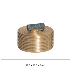 Hộp Đựng Trang Sức Decor Kim Loại Tròn Nắp Cẩm Thạch Sang Trọng