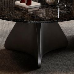 Bộ Bàn Trà Tròn Mặt Đá Marble Vân Mây Sang Trọng