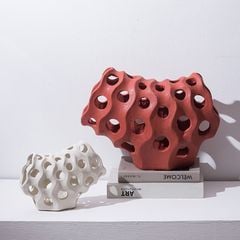 Bộ Đôi Tượng Trang Trí Hình Học San Hô Prisma