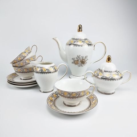 Bộ Ấm Trà Gốm Sứ Cao Cấp Phong Cách Châu Âu 11 Món