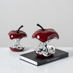 Tượng Decor Quả Táo Resin Trừu Tượng Phối Bạc