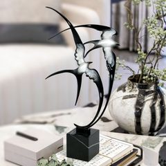 Đồ Trang Trí Nội Thất Hình Đôi Chim Én Kim Loại Cánh Dài