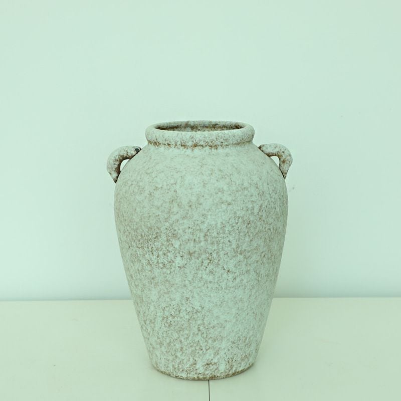 Bình Hoa Gốm Giả Cổ Phong Cách Rustic Có Quai Tai