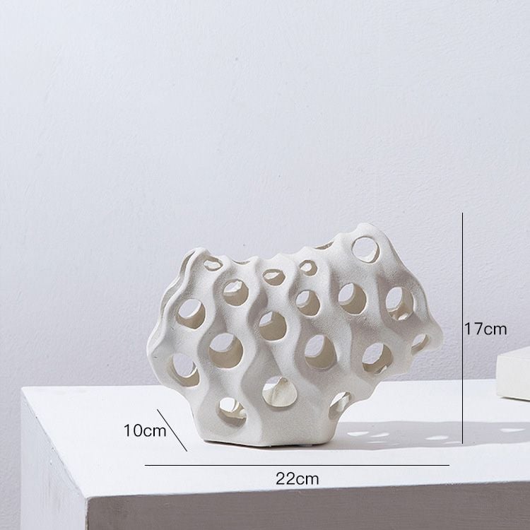 Bộ Đôi Tượng Trang Trí Hình Học San Hô Prisma