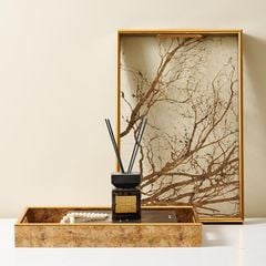 Khay Trang Trí Bằng Sứ Men Lam Họa Tiết Hình Cành Cây