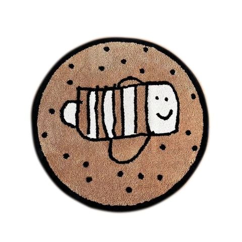 Thảm Trải Sàn Hình Tròn Hình Chống Trượt Chú Cá Nâu