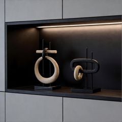 Tượng Decor Khối Tròn Hình Học Đế Đá Marble Wabi Sabi