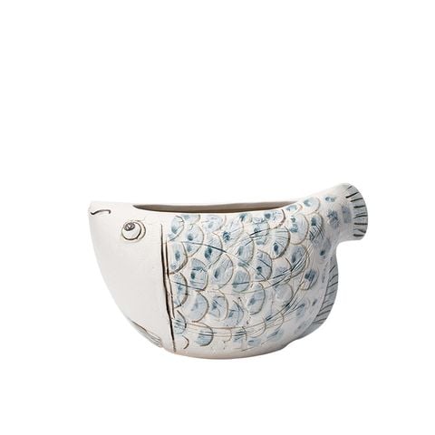 Bình Gốm Nghệ Thuật Hình Cá May Mắn Trang Trí