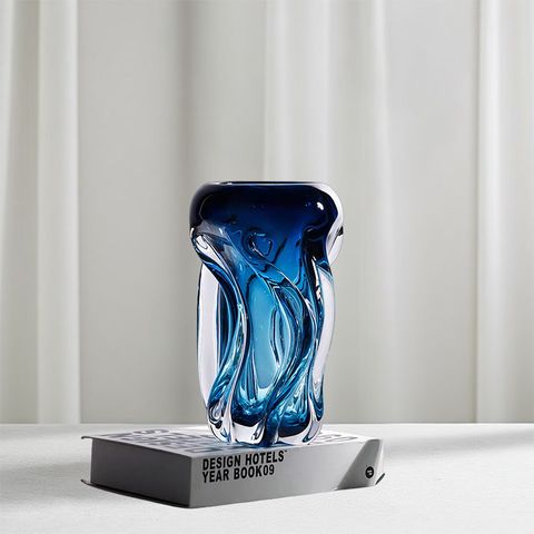 Bình Hoa Thủy Tinh Dày Decor Gợn Sóng Gradient