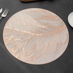 Tấm Lót Bàn Ăn Bằng PVC Ép Kim Chống Nước Cách Nhiệt Vân Lá