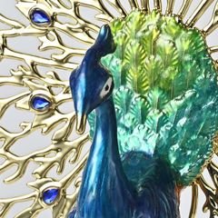 Tượng Decor Chim Công Đế Pha Lê Phong Cách Châu Âu