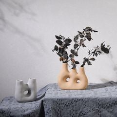 Bình Gốm Cắm Hoa Khô Scandinavian Tối Giản