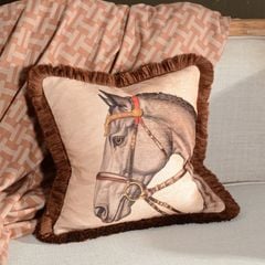 Vỏ Gối Sofa Sang Trọng - Họa Tiết Ngựa Phong Cách Hoàng Gia