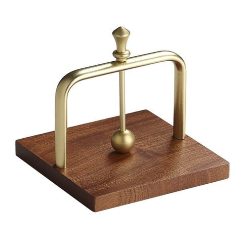 Giá Đựng Khăn Giấy Để Bàn Khung Kim Loại Đế Gỗ Sang Trọng