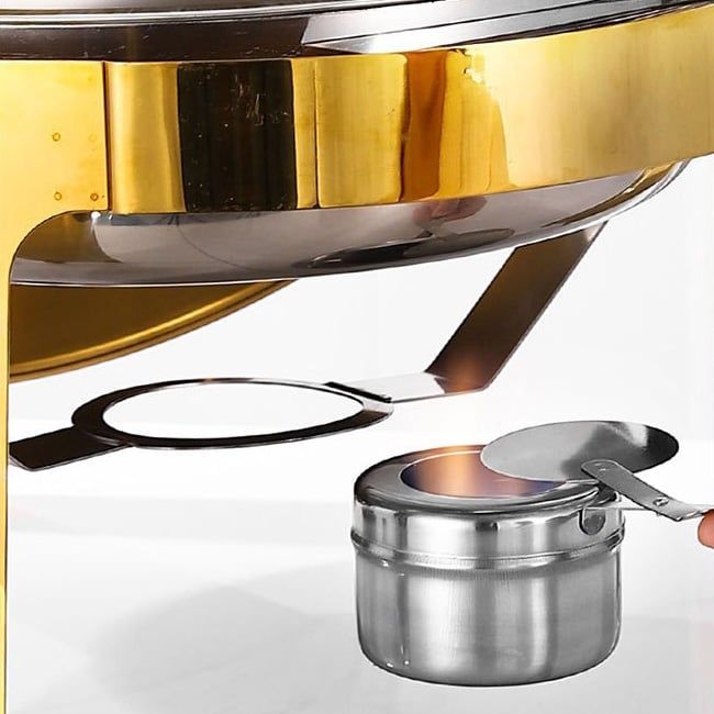 Nồi Hâm Buffet Inox Nắp Kính Giữ Nóng Thức Ăn