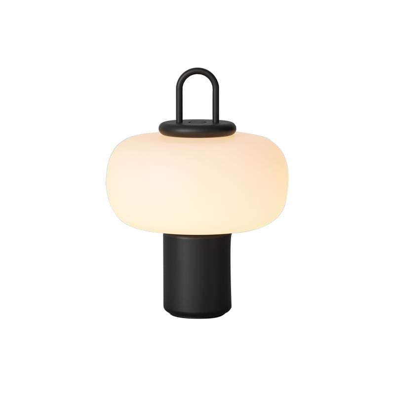 Đèn Bàn Trang Trí Chụp Kính Oval Thân Đen Phong Cách Tối Giản