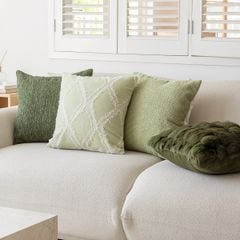 Vỏ Gối Tựa Lưng Tông Xanh Lá Mix Họa Tiết Tinh Tế