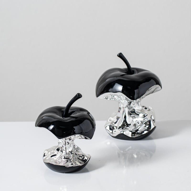 Tượng Decor Quả Táo Resin Trừu Tượng Phối Bạc