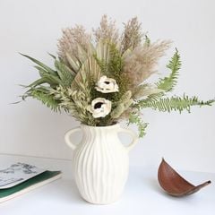 Bó Hoa Khô Mix Cỏ Lau Và Lá Cọ Phong Cách Boho Chic