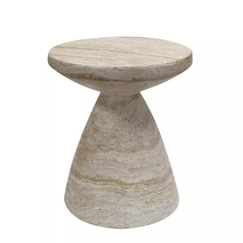 Bàn Side Table Hình Nấm Vân Đá Travertine
