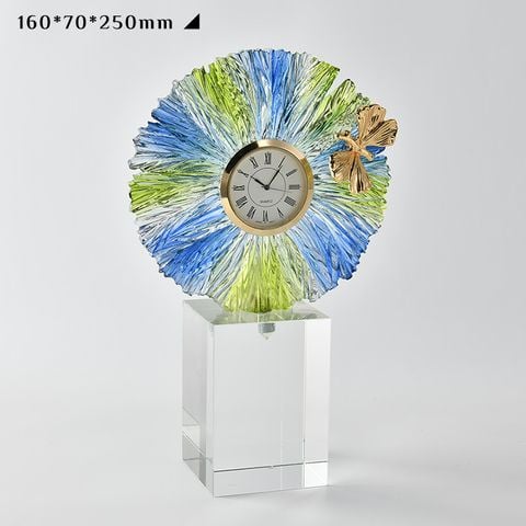 Đồng Hồ Trang Trí Trong Suốt Phối Bướm Trang Trí Kệ Tủ