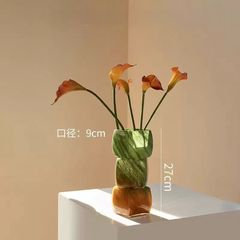 Bình Hoa Thủy Tinh Hình Đá Khối Xếp Tầng Gradient