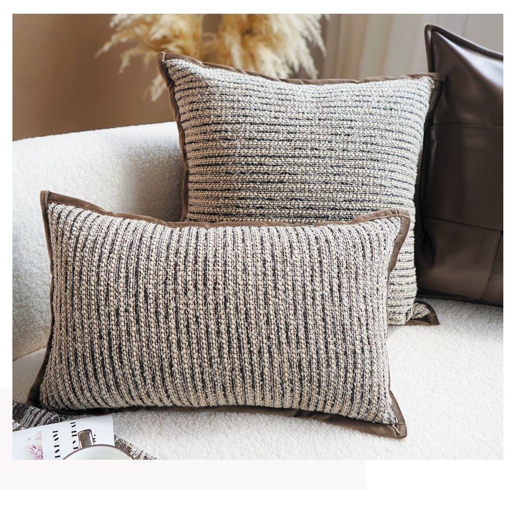 Vỏ Gối Tựa Lưng Nâu Maillard Phong Cách Wabi Sabi