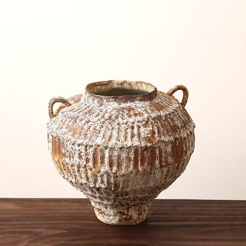 Bình Hoa Gốm Thô Thủ Công Wabi Sabi Cổ Điển