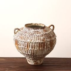 Bình Hoa Gốm Thô Thủ Công Wabi Sabi Cổ Điển