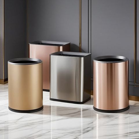 Thùng Rác Inox 2 Lớp Không Nắp Cho Khách Sạn