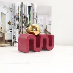 Đồ Trang Trí Hình Học Cong Trừu Tượng Phối Bóng Vàng