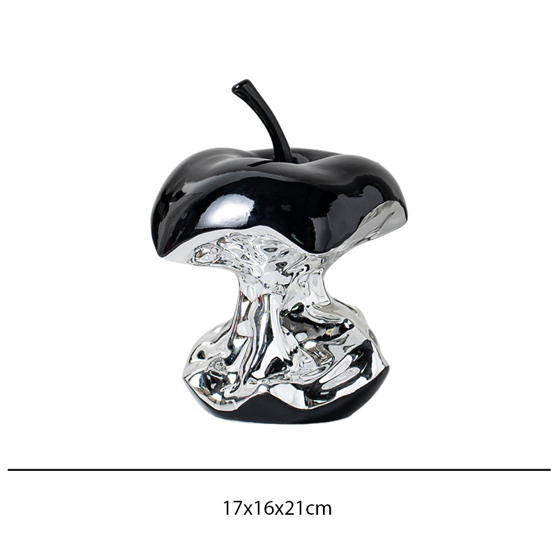 Tượng Decor Quả Táo Resin Trừu Tượng Phối Bạc