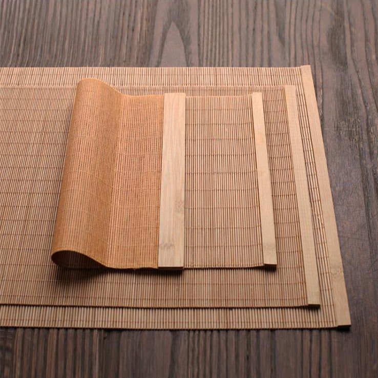 Tấm Lót Bàn Ăn Bằng Tre Có Viền Chống Nóng Phong Cách Nhật