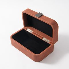 Hộp Đựng Trang Sức Minimalist Phủ Nhung Cam Đất
