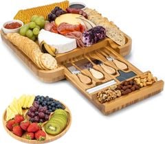 Thớt Phô Mai Kèm Khay Tròn Và Dao Phụ Kiện
