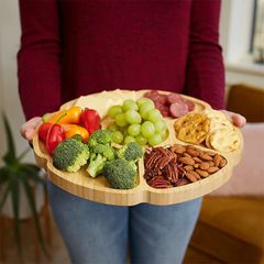 Khay Bánh Thức Ăn Tráng Miệng Hình Hoa Mai Tròn 6 Cánh