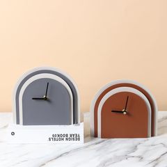 Đồng Hồ Để Bàn Kiểu Vòm Phối Da Bắc Âu