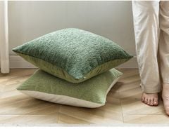 Vỏ Gối Tựa Lưng Tông Xanh Lá Mix Họa Tiết Tinh Tế