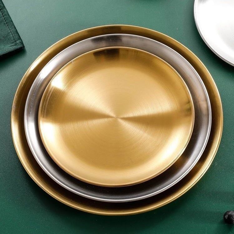 Dĩa Vàng Inox 201 Khay Decor Vàng Cho Bàn Tiệc