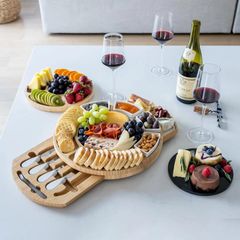 Khay Gỗ Decor Phô Mai Bánh Mì Có Kèm Phụ Kiện