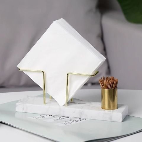 Hộp đựng khăn giấy tích hợp tăm họa tiết đá cẩm thạch