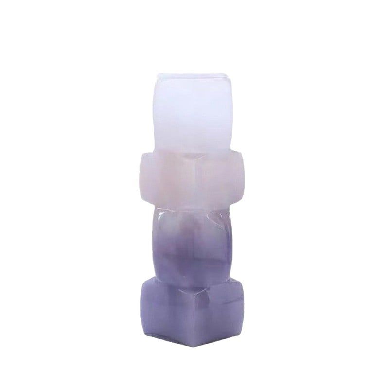 Bình Hoa Thủy Tinh Hình Đá Khối Xếp Tầng Gradient