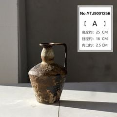 Bình Hoa Gốm Sứ Cổ Phong Cách Wabi Sabi Nâu Cổ