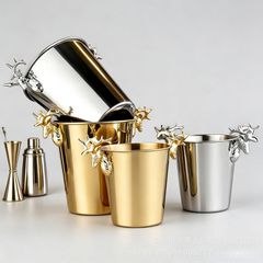Xô Đựng Đá Inox 304 Decor Bàn Tiệc Quầy Bar Gạc Nai