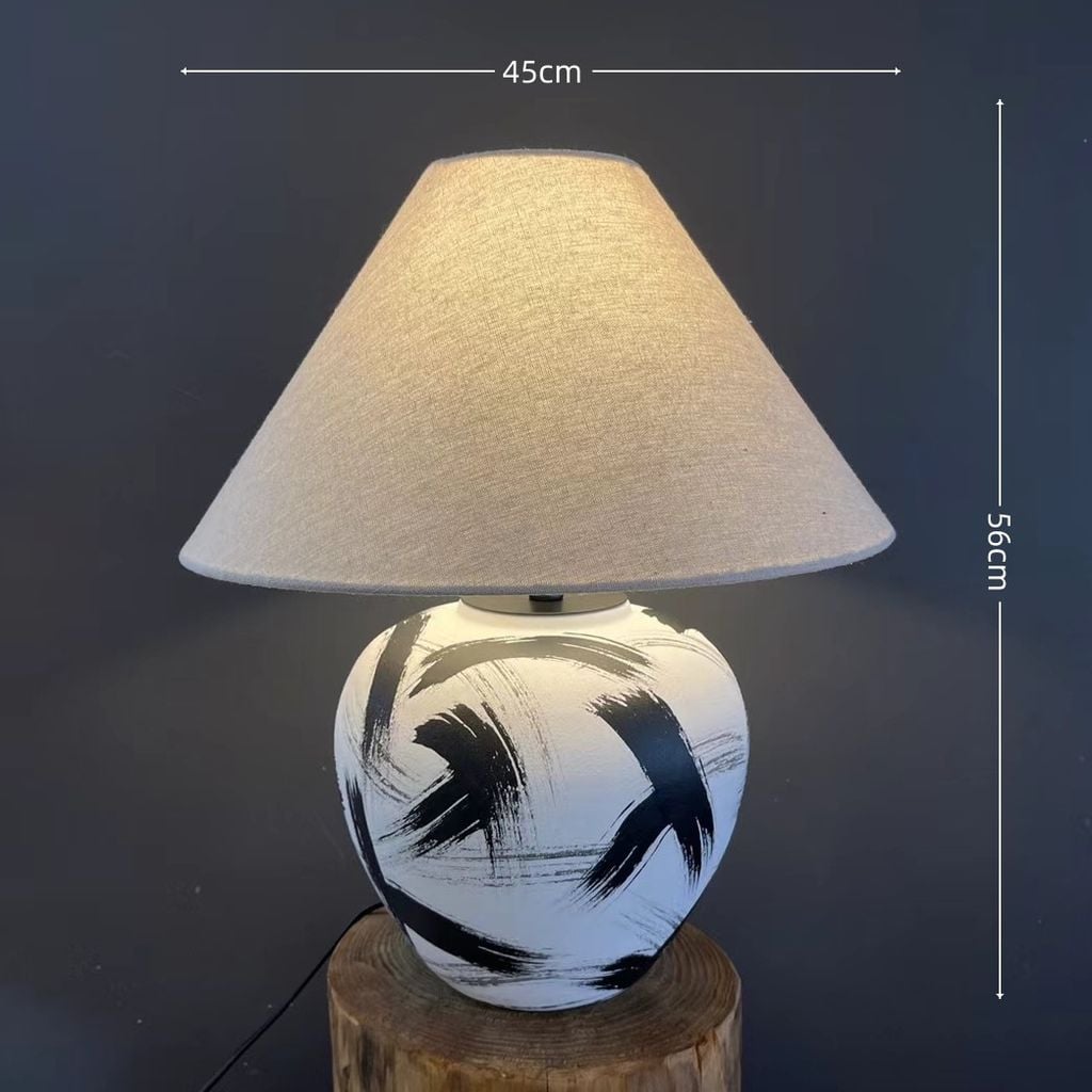 Đèn Bàn Phòng Ngủ Gốm Sứ Thủ Công Wabi Sabi TQ-888 (45*56)