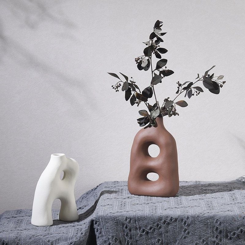 Bình Gốm Cắm Hoa Khô Scandinavian Tối Giản