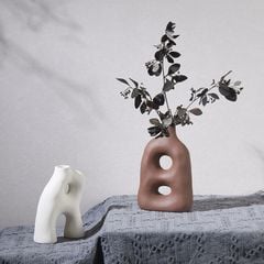 Bình Gốm Cắm Hoa Khô Scandinavian Tối Giản