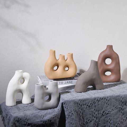 Bình Gốm Cắm Hoa Khô Scandinavian Tối Giản